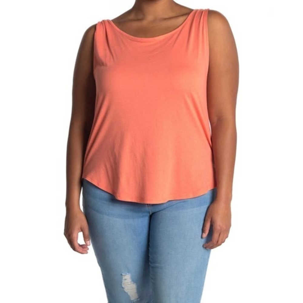 4/$25 NWT Melrose and Market Twist Sleeve Tank orange